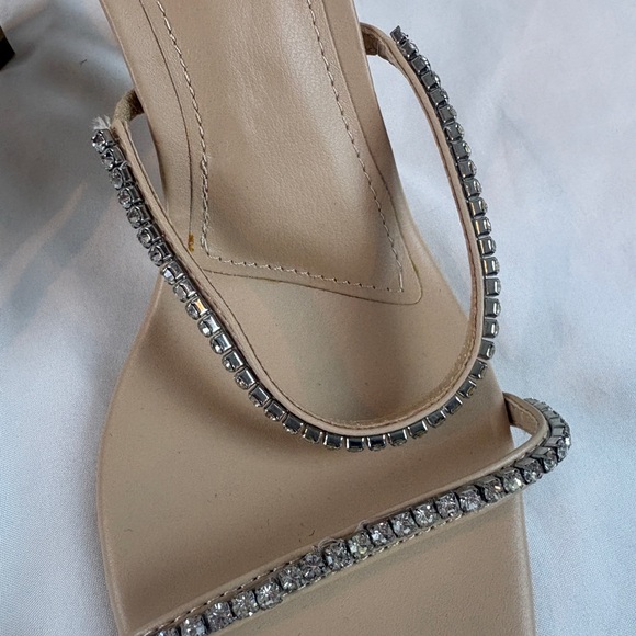 Zara Nude 3” Heels with Rhinestone Straps 39‎ Women’s 8 - Picture 9 of 11